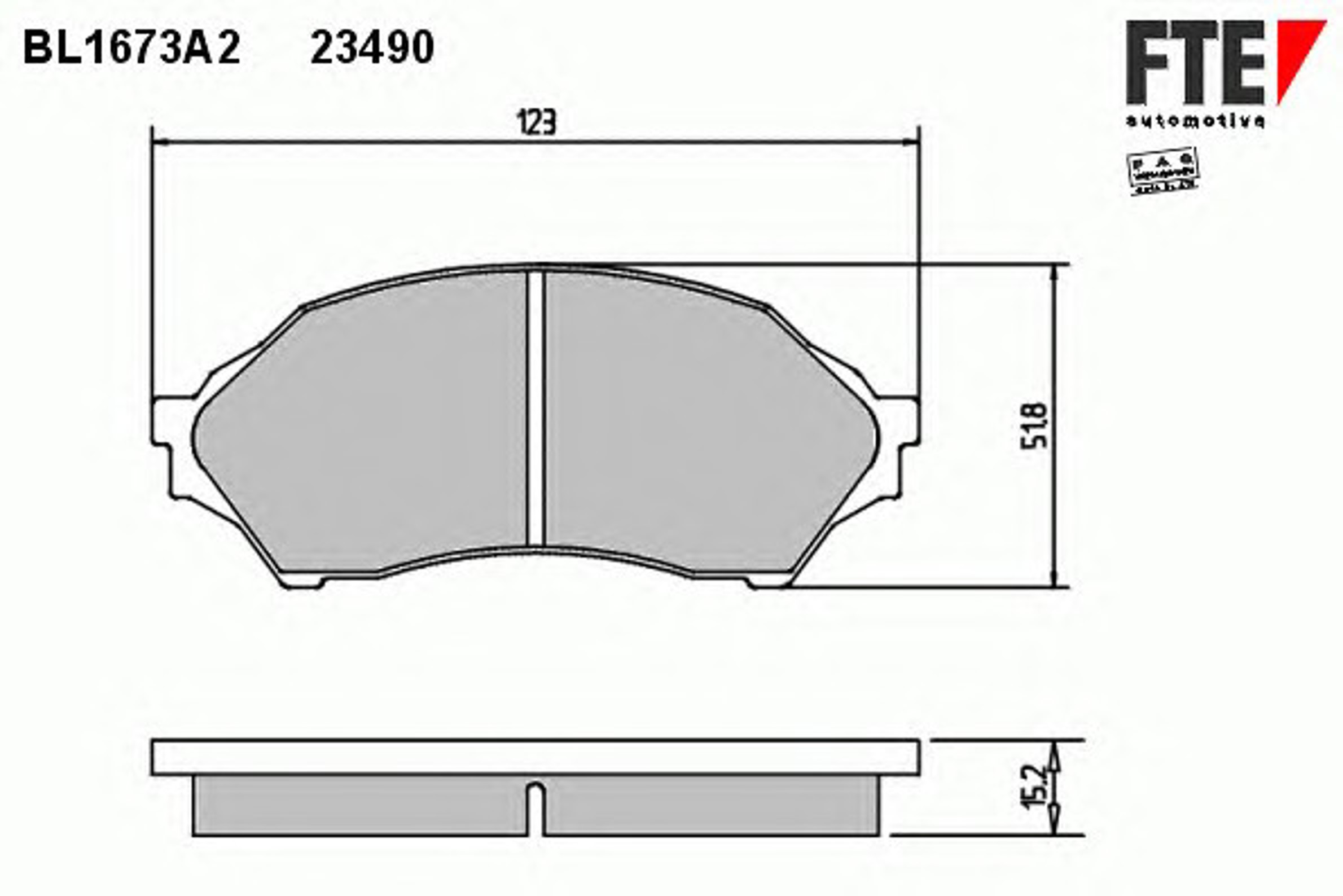 Комплект тормозных колодок дисковый тормоз FTE BL1673A2
