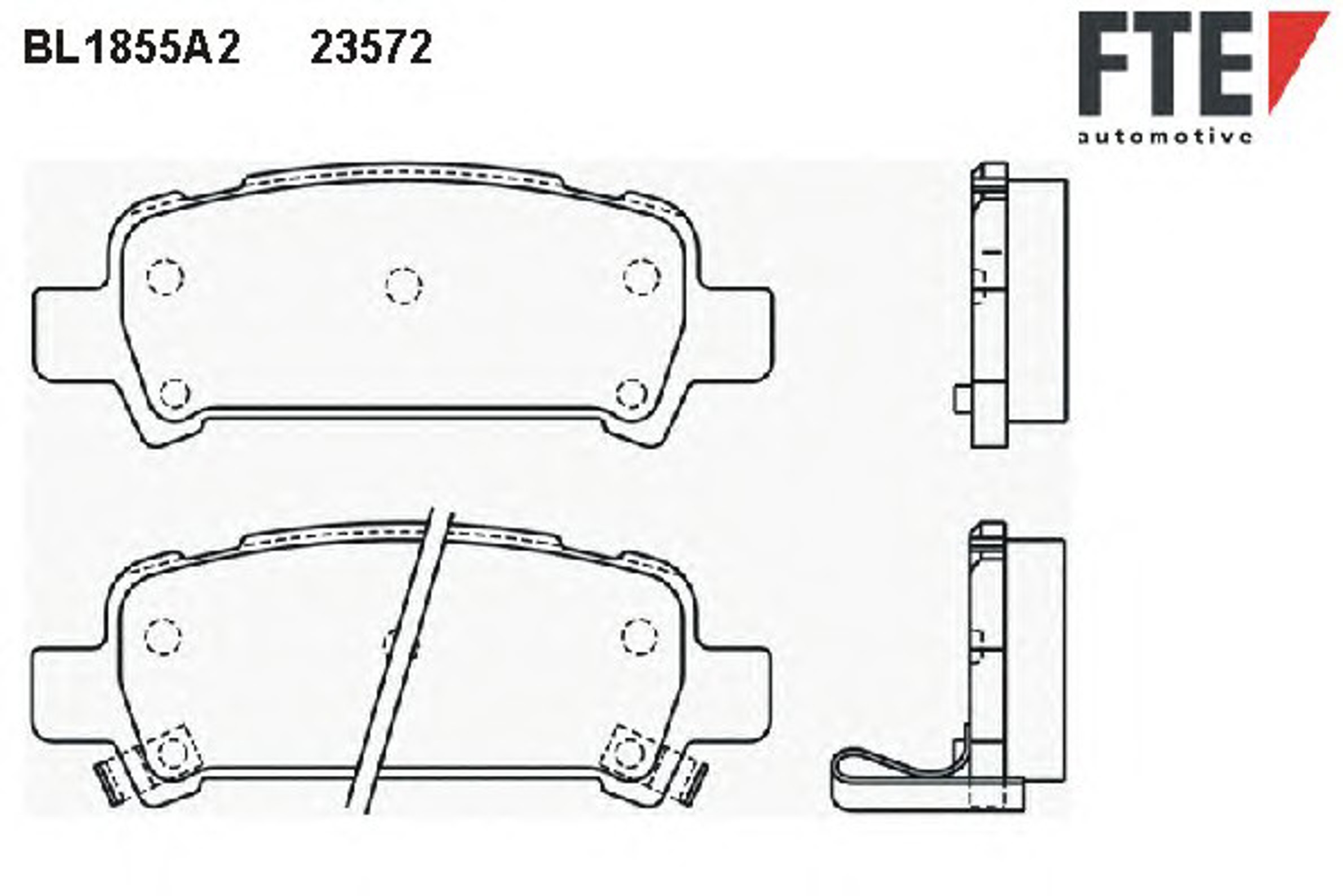 Комплект тормозных колодок дисковый тормоз FTE BL1855A2