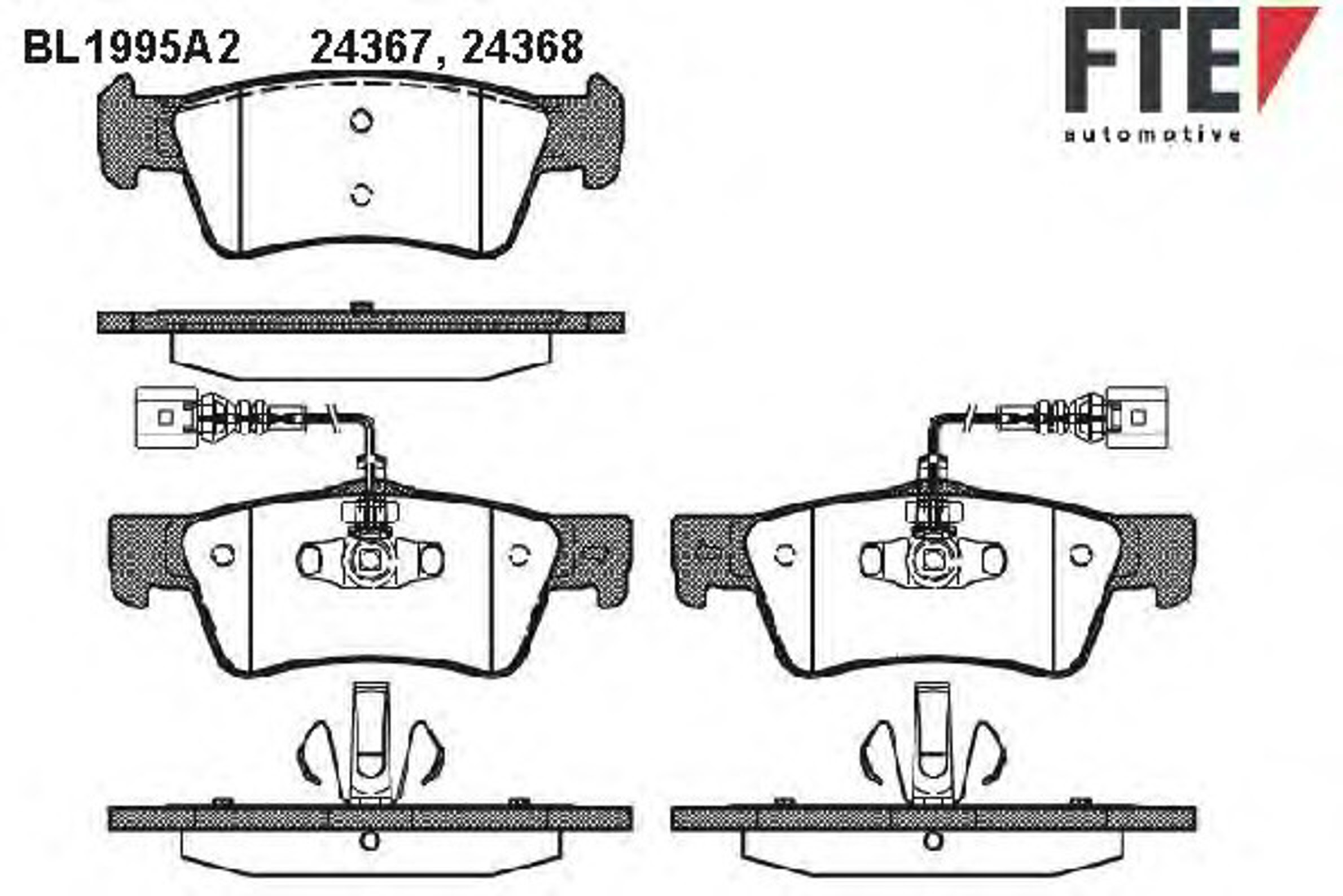 Комплект тормозных колодок дисковый тормоз FTE BL1995A2