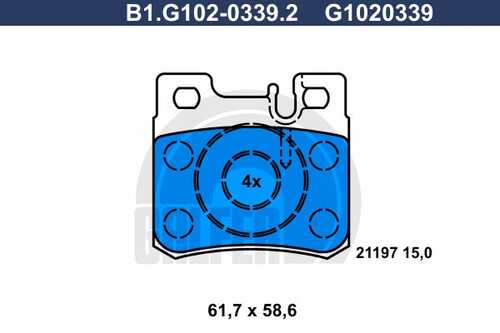 Колодки тормозные GALFER B1-G102-0339-2