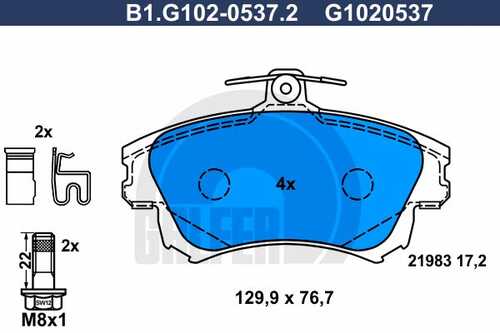 Колодки тормозные GALFER B1-G102-0537-2