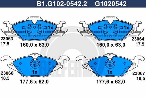 Тормозные колодки GALFER B1-G102-0542-2