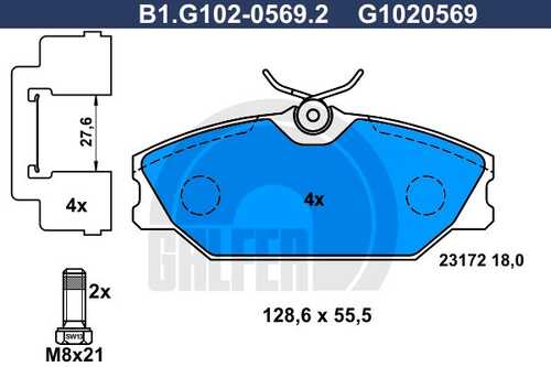 Тормозные колодки GALFER B1-G102-0569-2