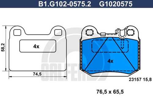 Колодки тормозные GALFER B1-G102-0575-2