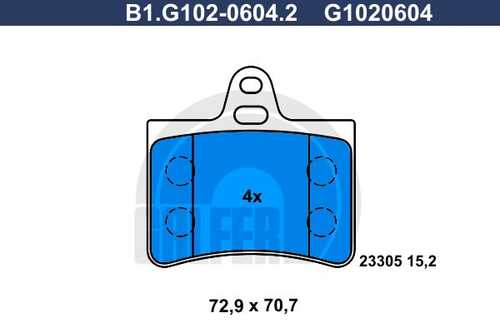 Тормозные колодки GALFER B1-G102-0604-2