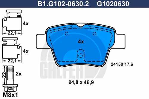Тормозные колодки GALFER B1-G102-0630-2