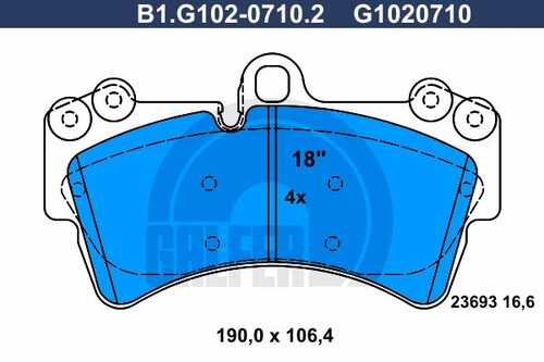 Тормозные колодки GALFER B1-G102-0710-2