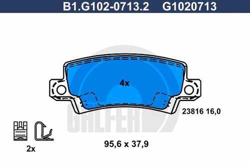 Тормозные колодки GALFER B1-G102-0713-2