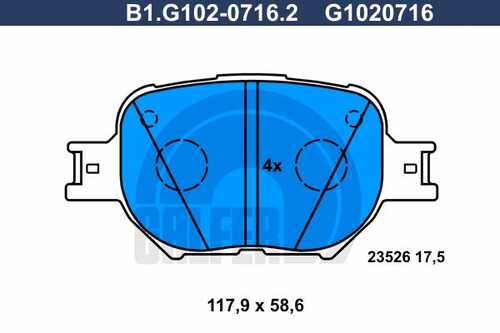 Колодки тормозные GALFER B1-G102-0716-2