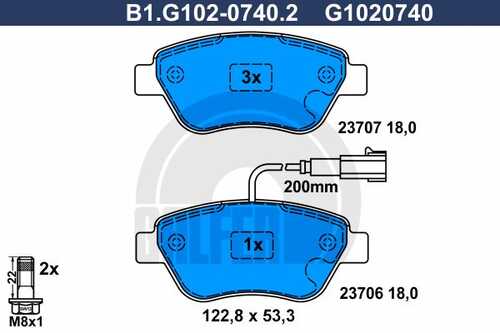 Колодки тормозные GALFER B1-G102-0740-2