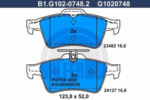 Тормозные колодки GALFER B1-G102-0748-2