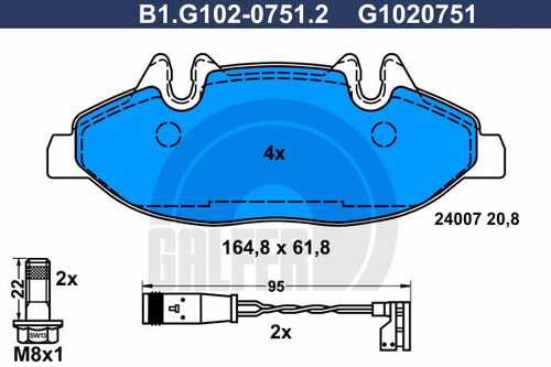 Тормозные колодки GALFER B1-G102-0751-2