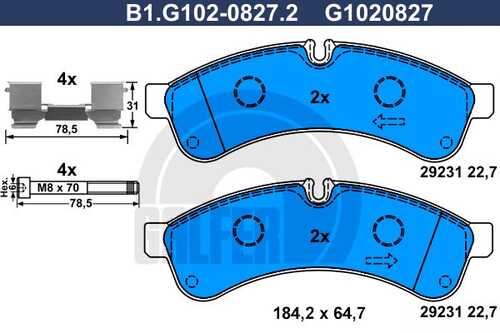 Тормозные колодки GALFER B1-G102-0827-2