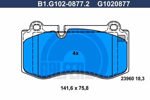 Тормозные колодки GALFER B1-G102-0877-2