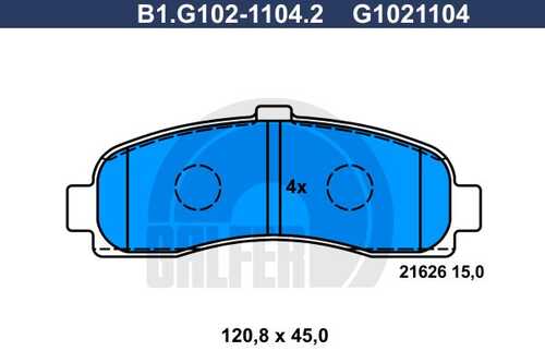 Колодки тормозные GALFER B1-G102-1104-2