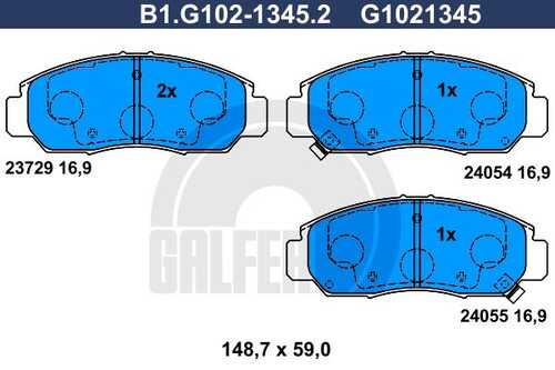 Колодки тормозные GALFER B1-G102-1345-2