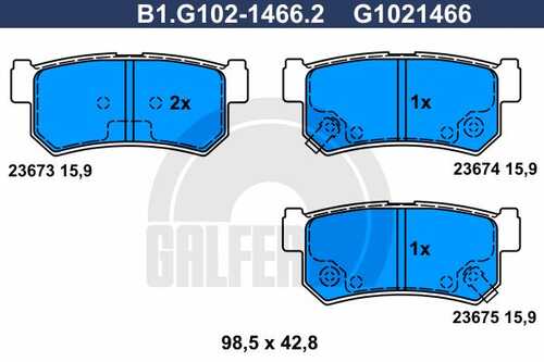 Тормозные колодки GALFER B1-G102-1466-2