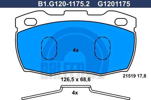 Тормозные колодки GALFER B1-G120-1175-2