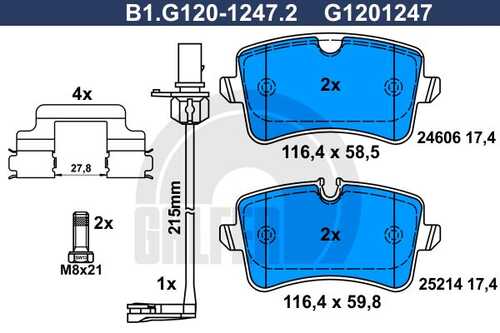 Колодки тормозные дисковые GALFER B1-G120-1247-2