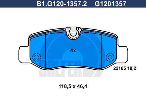 Тормозные колодки GALFER B1-G120-1357-2