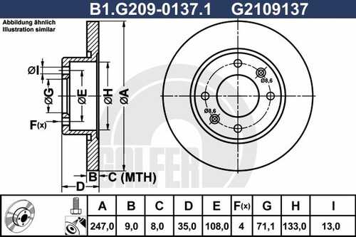 Тормозной диск GALFER B1-G209-0137-1