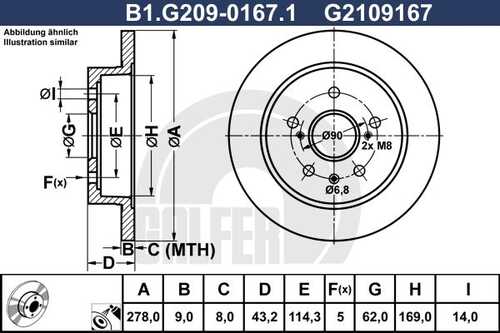 Тормозной диск GALFER B1-G209-0167-1