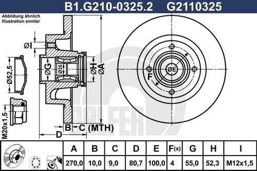 Диск торм. зад. 270x10 GALFER B1-G210-0325-2