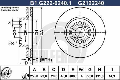Тормозной диск GALFER B1-G222-0240-1
