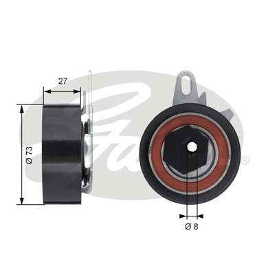 Натяжной ролик ременьа грм powergrip GATES T43047