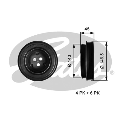 (7845-10138) шкив коленвала GATES TVD1138