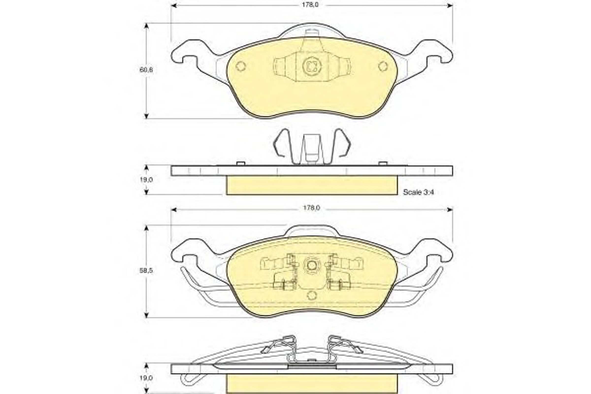 Колодки тормозные дисковые комплект GIRLING 6113582