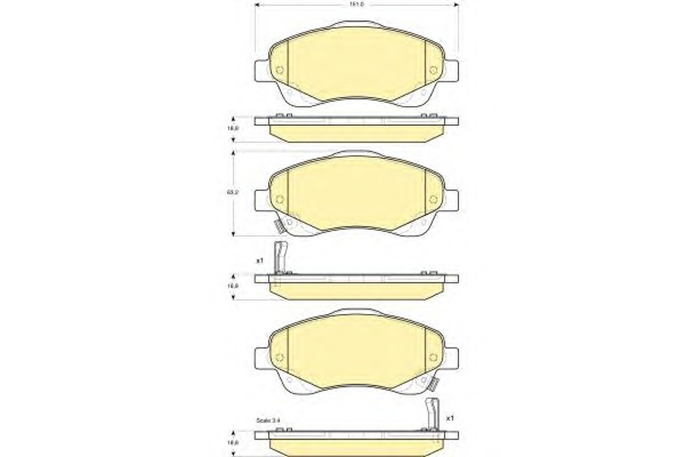 Колодки тормозные дисковые комплект GIRLING 6133364