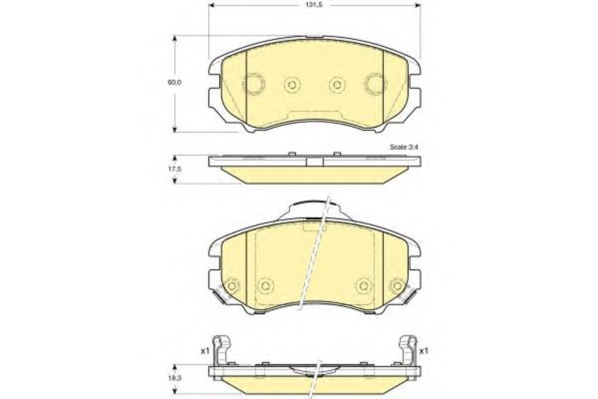 Колодки тормозные дисковые комплект GIRLING 6133869