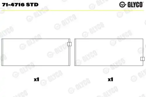 71-4716 std вкладыши шатунные пара sputter std GLYCO 71-4716 STD