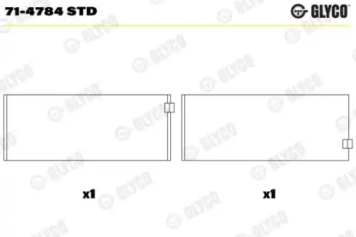 71-4784 std вкладыши шатунные пара std sputter 8x GLYCO 71-4784 STD