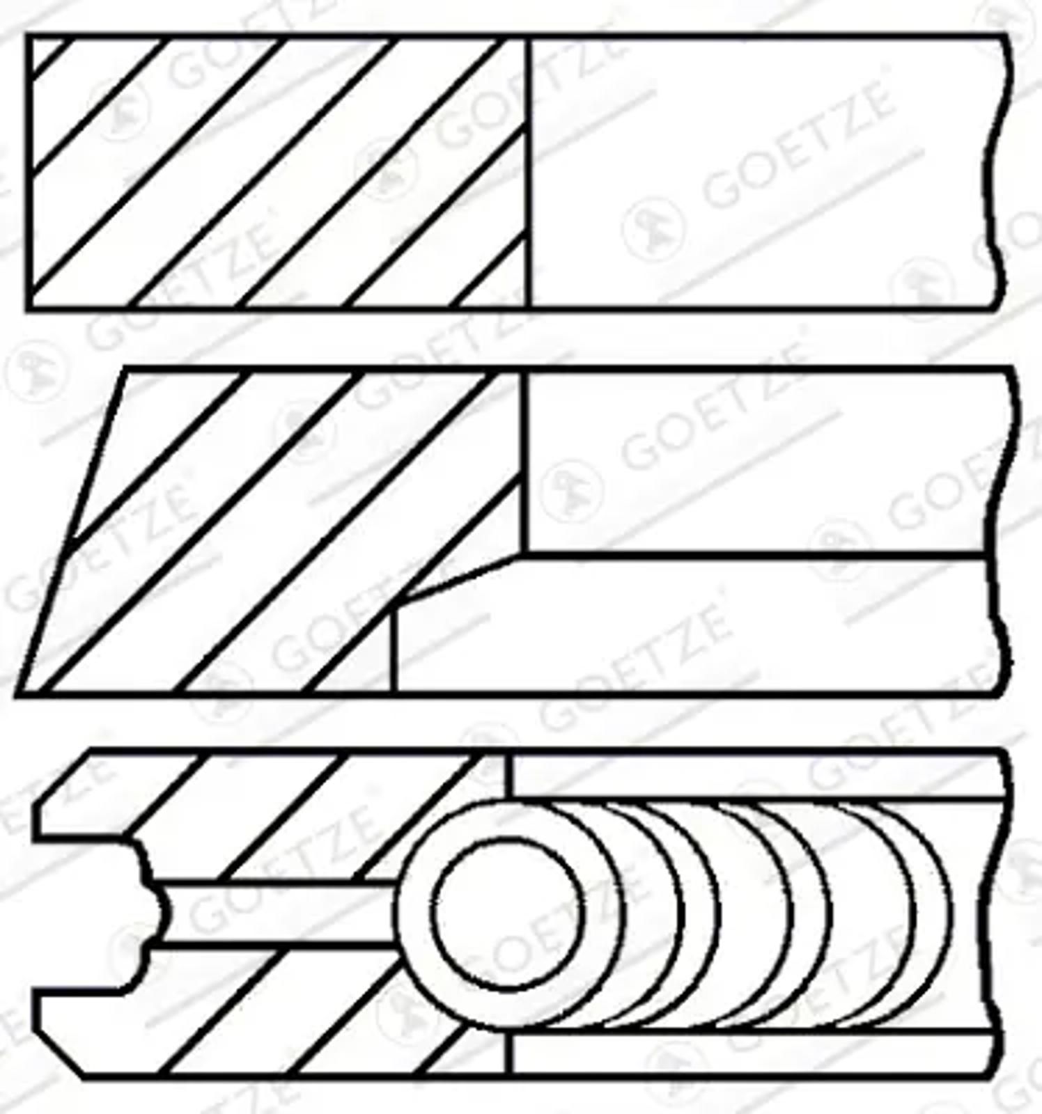 Кольца поршневые GOETZE ENGINE 08-786700-00
