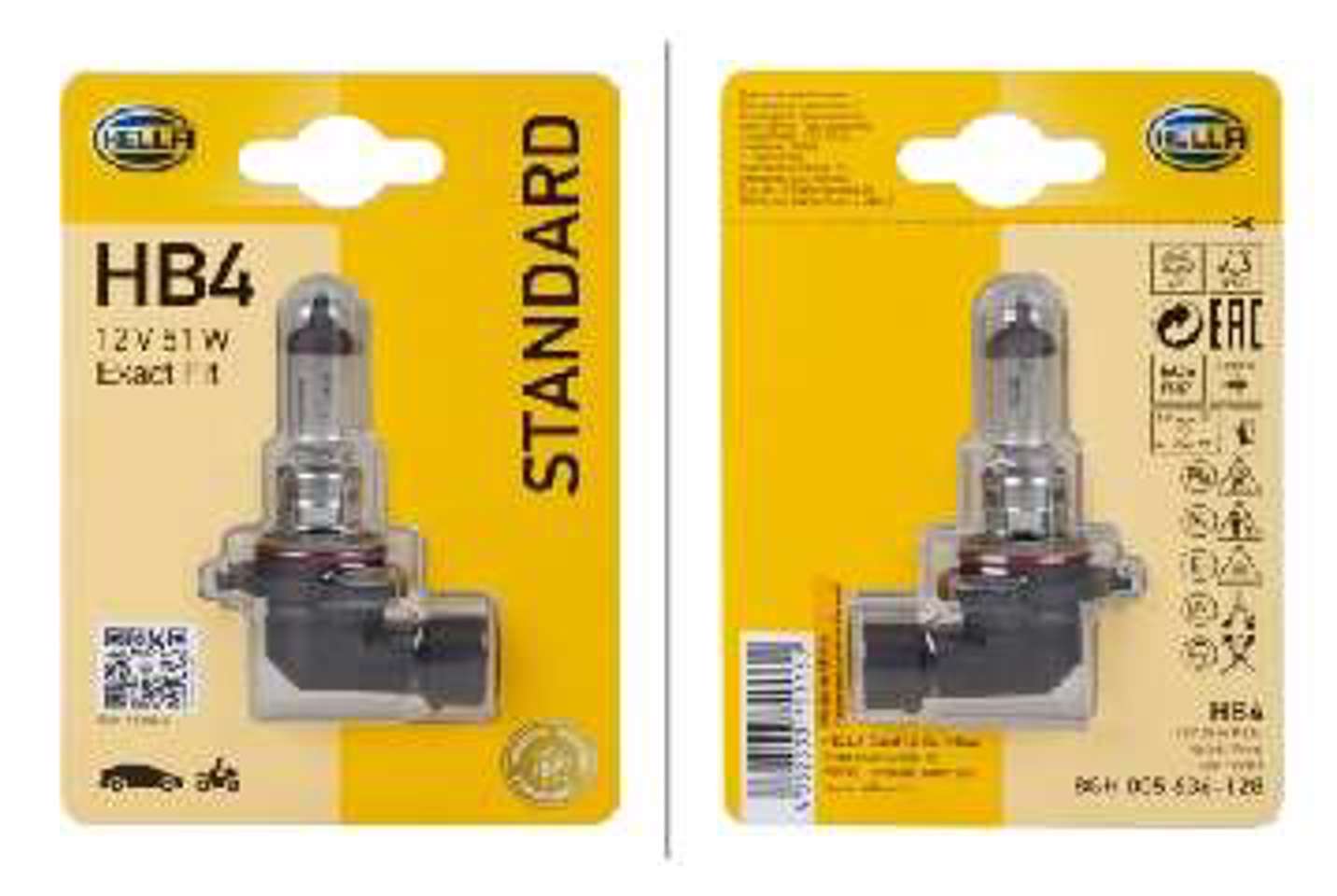 Лампа накаливания hb4 12v 51w p22d stan HELLA/BEHR/PAGID 8GH005636128