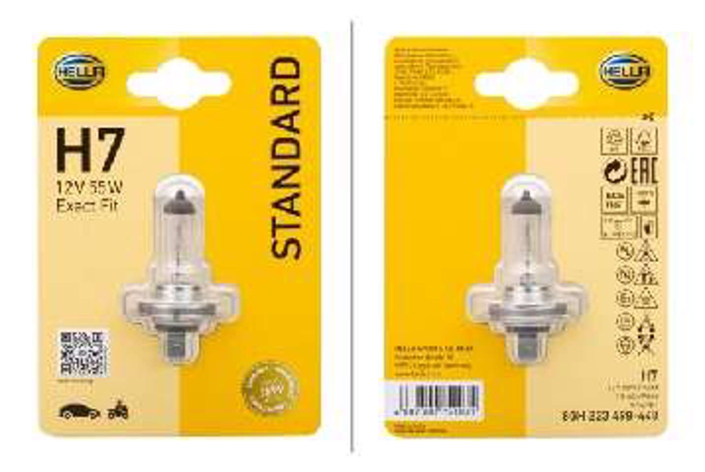 Лампа накаливания h7 12v 55w px26d bl1 standard блистер (x1) HELLA/BEHR/PAGID 8GH223498-448