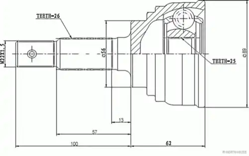 Шрус HERTH+BUSS JAKOPARTS J2822114