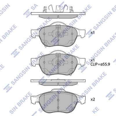 Колодки дисковые передние HI-Q SP1574