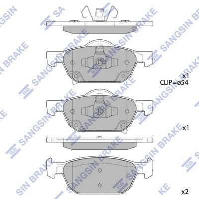 Тормозные колодки дисковые HI-Q SP1605