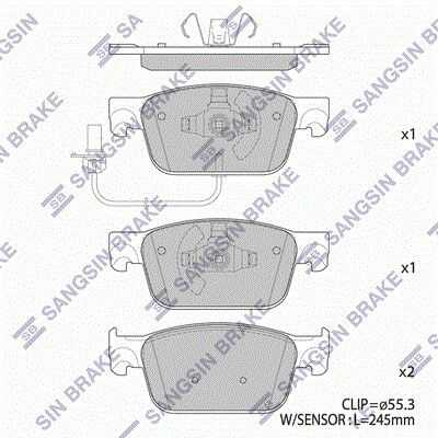 Колодки тормозные audi a4 15-/a5 16- передние HI-Q SP4134