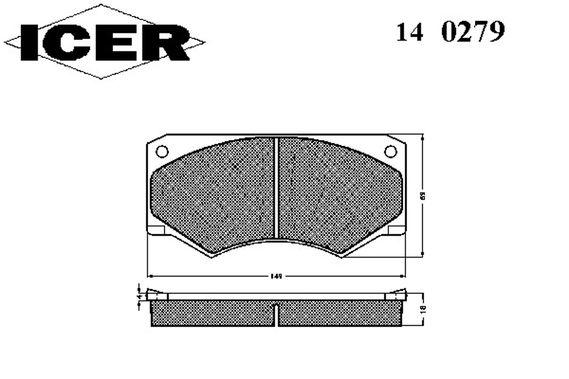 Колодки тормозные ICER 140279