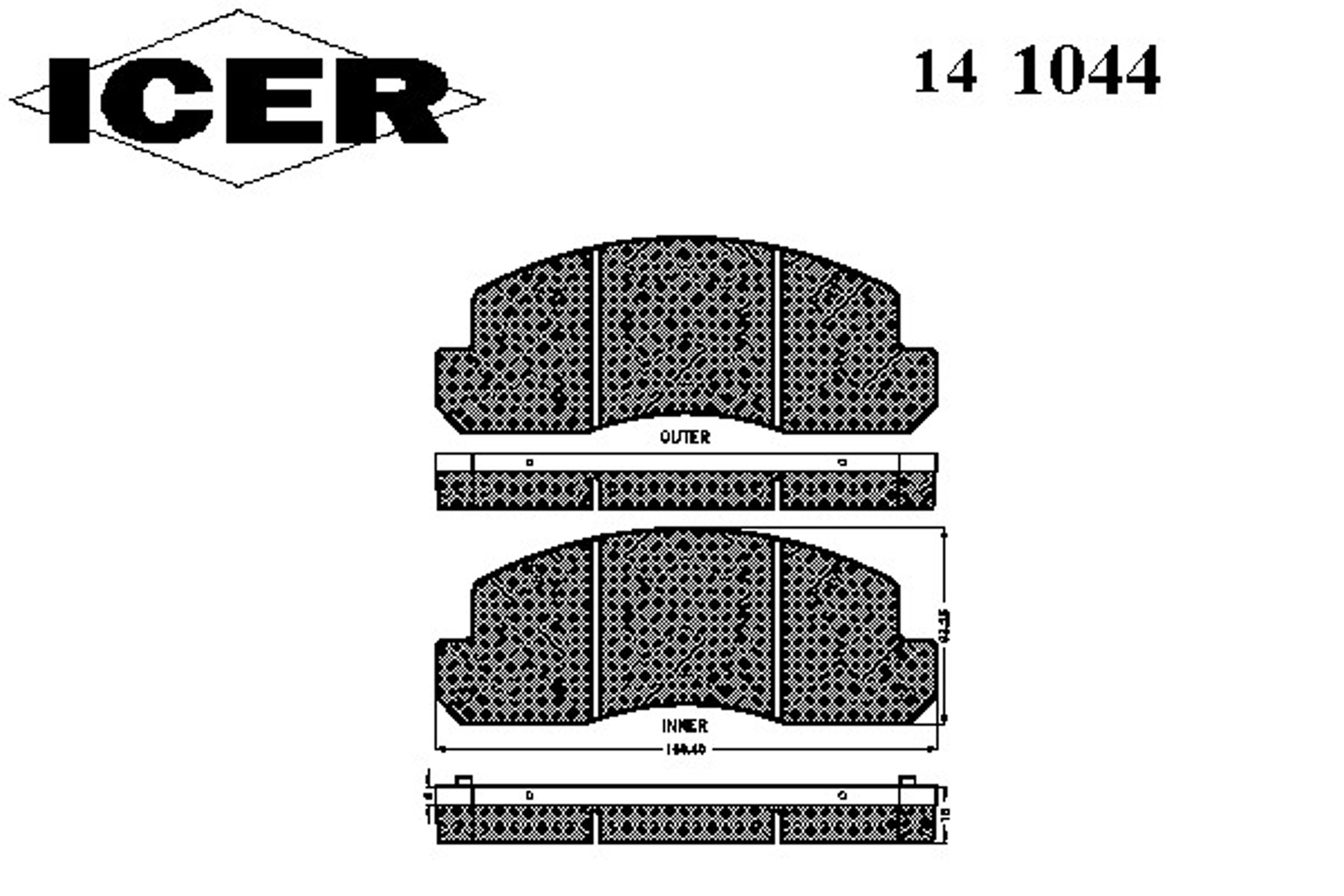 Колодки тормозные дисковые ICER 141044