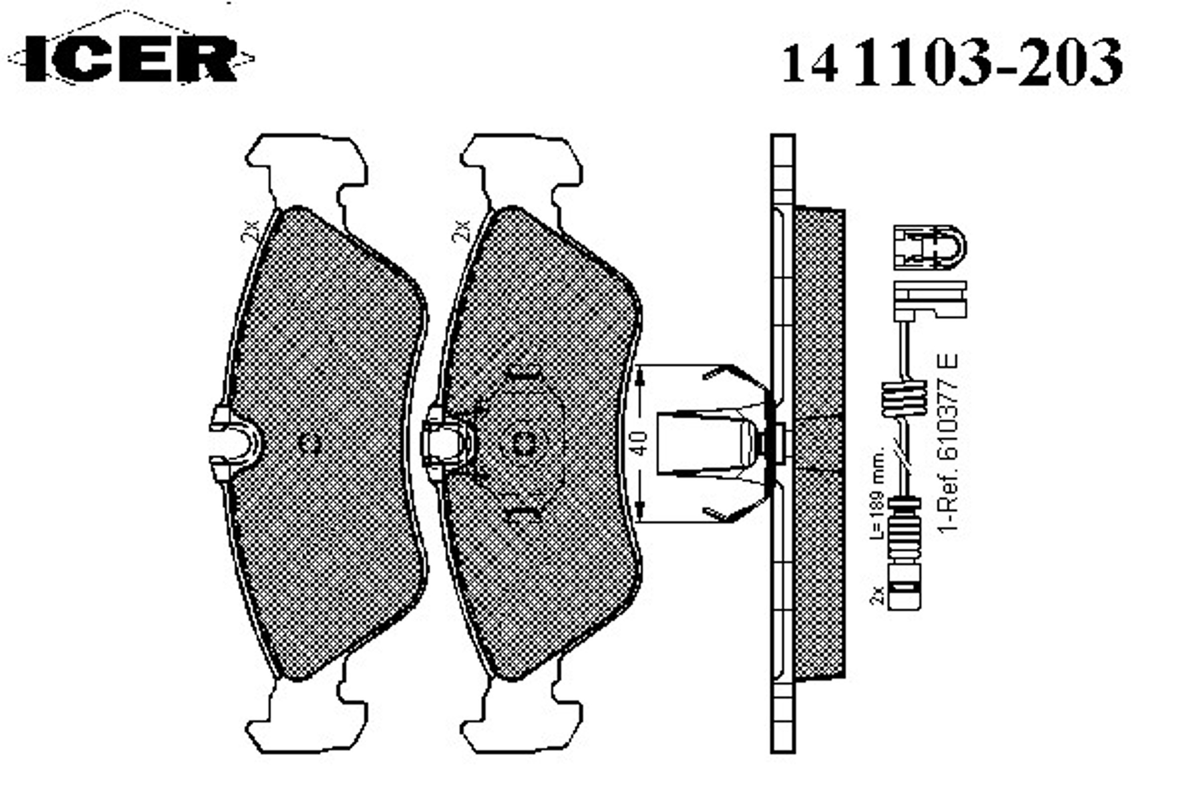 Колодки тормозные дисковые ICER 141103-203