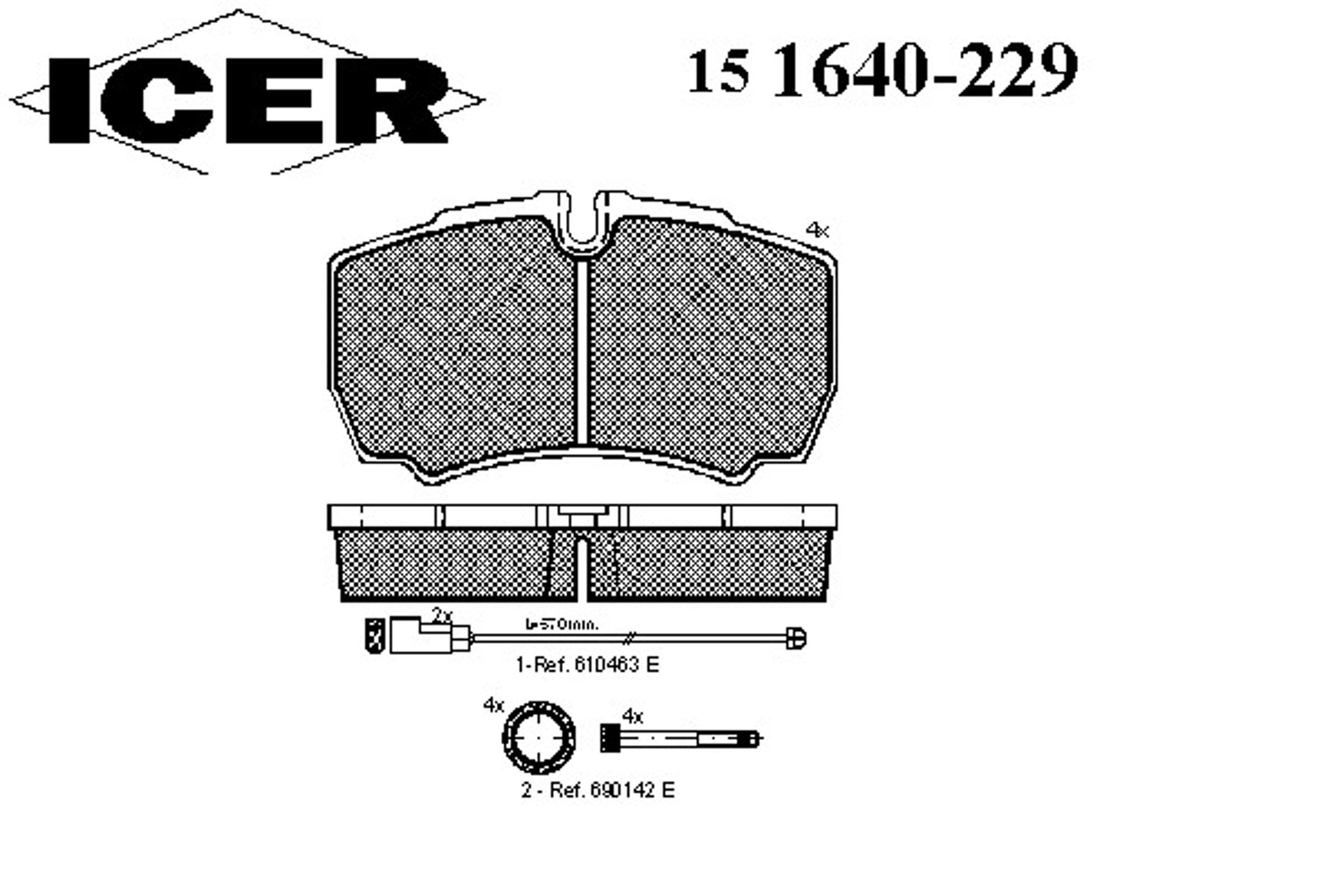 Колодки тормозные дисковые ICER 151640-229