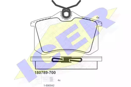Комплект тормозных колодок дискового тормоза ICER 180789-700