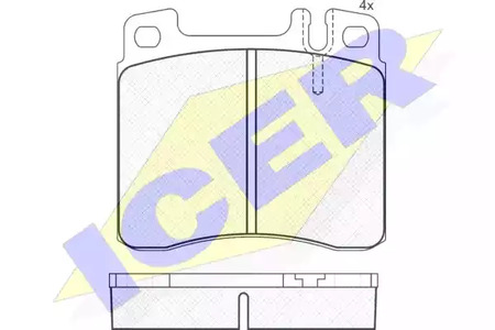 Комплект тормозных колодок дискового тормоза ICER 180975