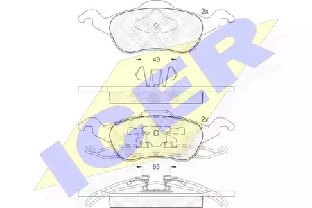 Комплект тормозных колодок дискового тормоза ICER 181264