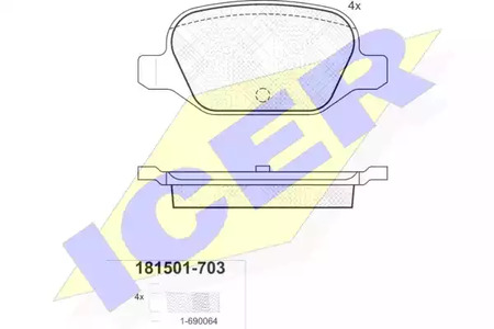 Колодки тормозные дисковые ICER 181501-703